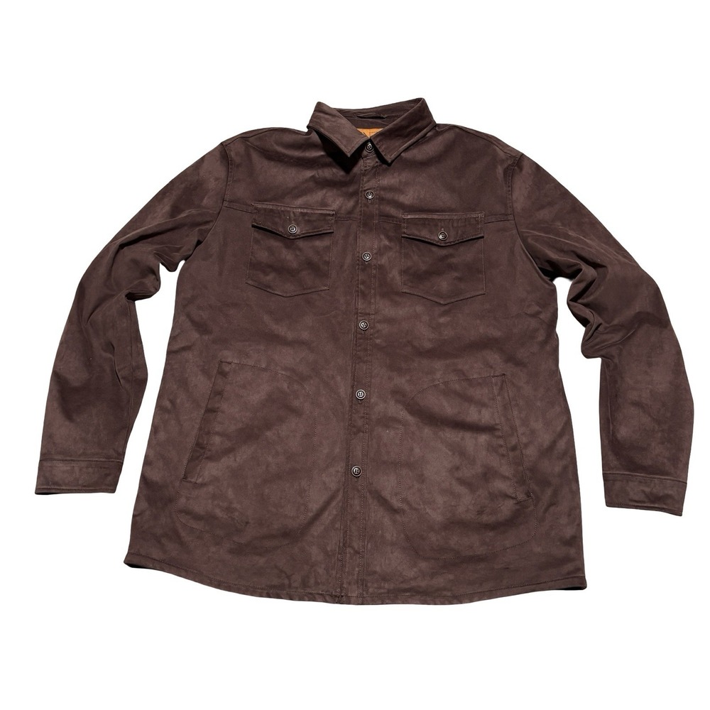 Enzo Tovare Italy Men's Faux Suede Button Up Shirt Jacket Shacket 3XL 26x32